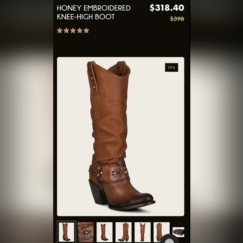 Honey Embroidered Knee-High Heeled Boots